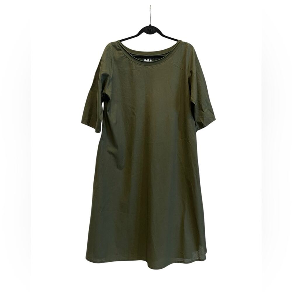 LABO.ART Abito Tato Clara Dress Green Maxi Shirtdress Italy Large